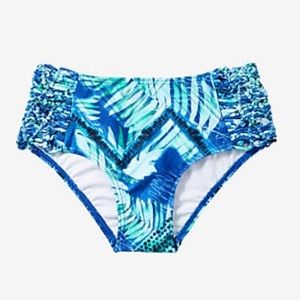 Express Tropical Print High Waisted Bikini Bottom